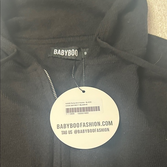 Babyboo Black Hooded Sweater for Women - Picture 3 of 8